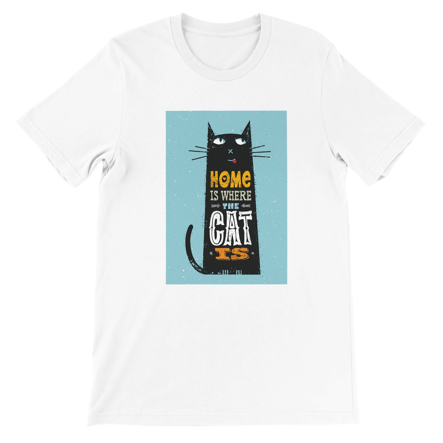 Budget Unisex Crewneck T-shirt/Home-Is-Where-The-Cat-Is