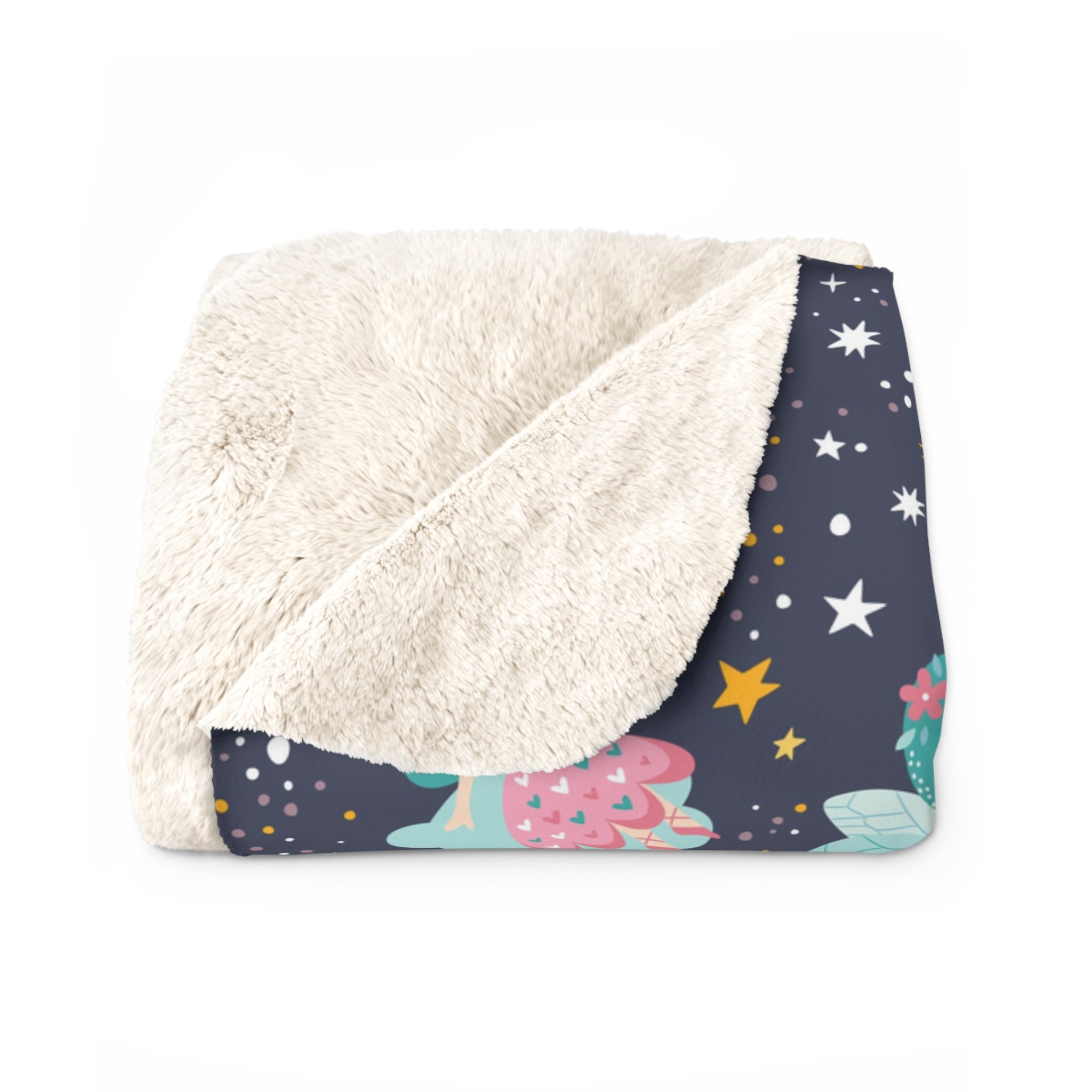 Fairy-Magic-Pattern/Sherpa Fleece Blanket - Enet Images