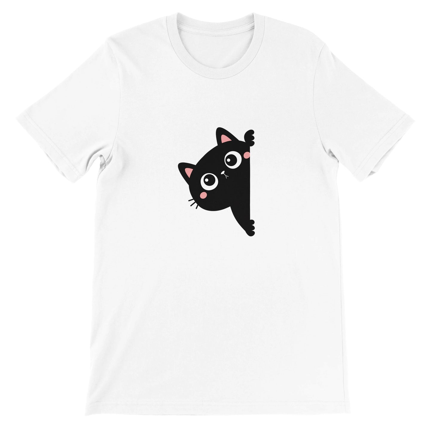 Budget Unisex Crewneck T-shirt/Black-Cat-Hiding