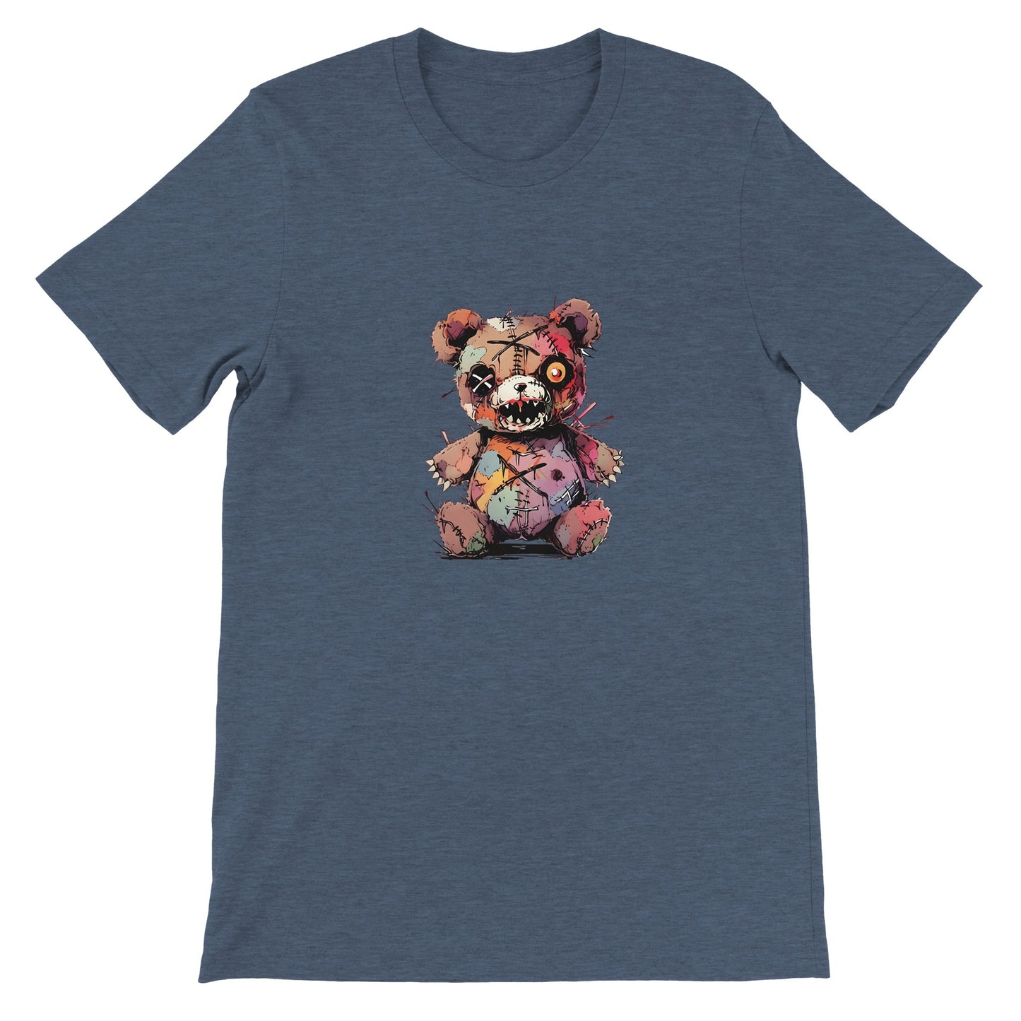 Budget Unisex Crewneck T-shirt/Creepy-Teddy-Bear-Halloween