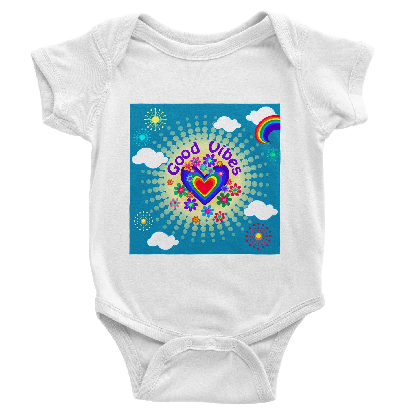 Organic cotton baby bodysuit/Good-Vibes-Only - Classic