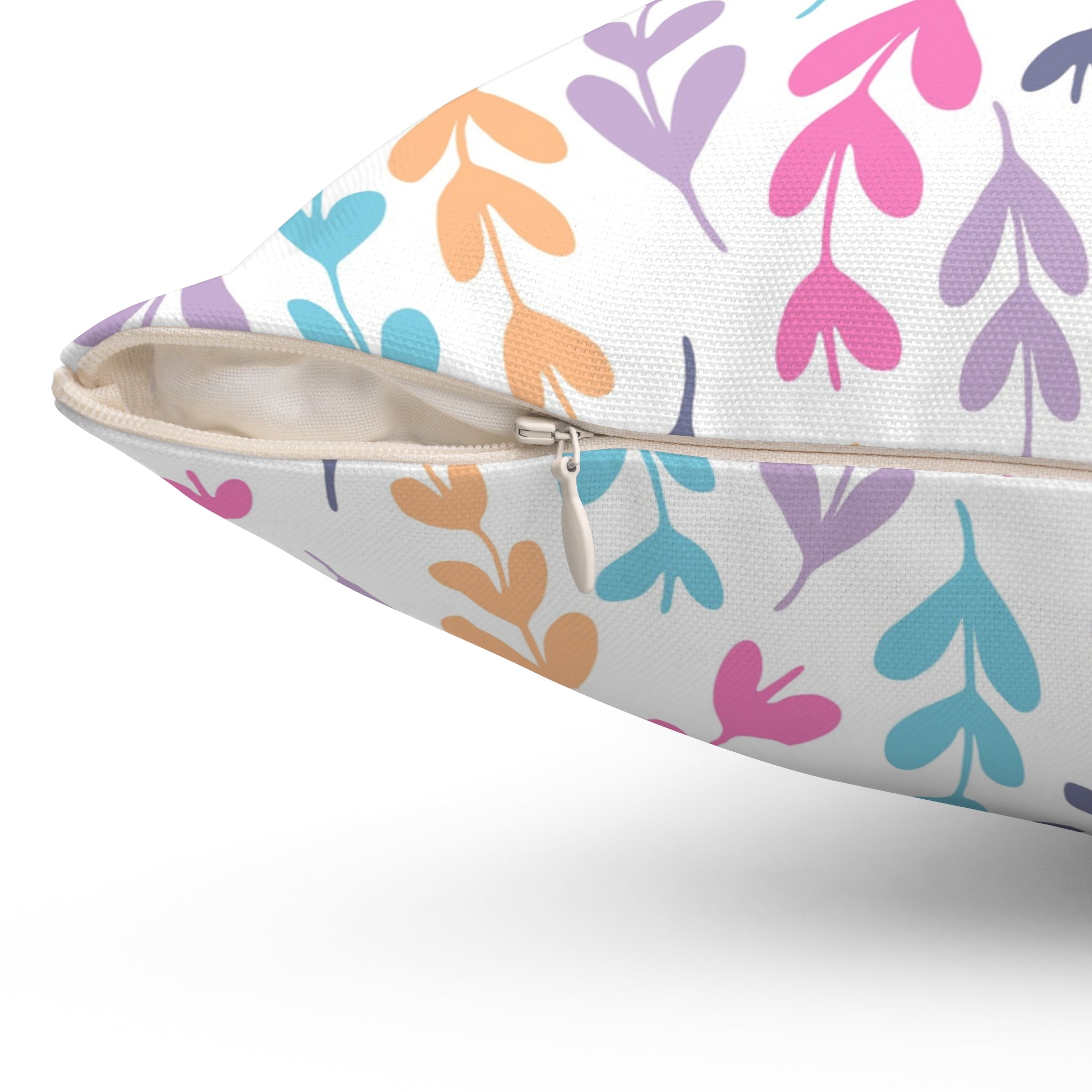 Valentine Heart Flowers/Spun Polyester Square Pillow - Enet Images