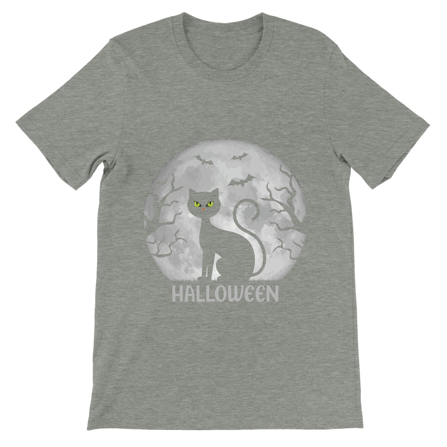 Budget Unisex Crewneck T-shirt/Halloween-Spooky-Cat