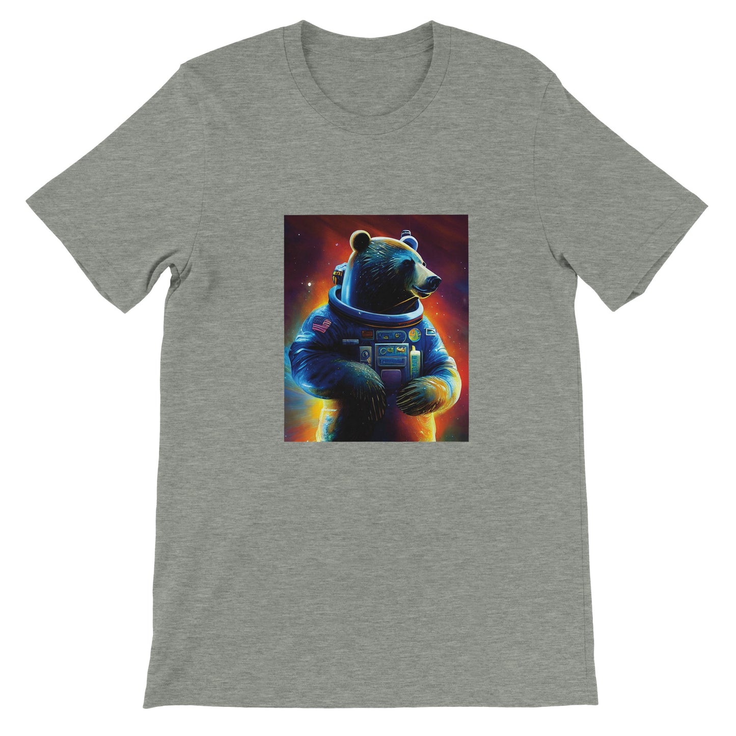 Budget Unisex Crewneck T-shirt/Bear-Astronaut