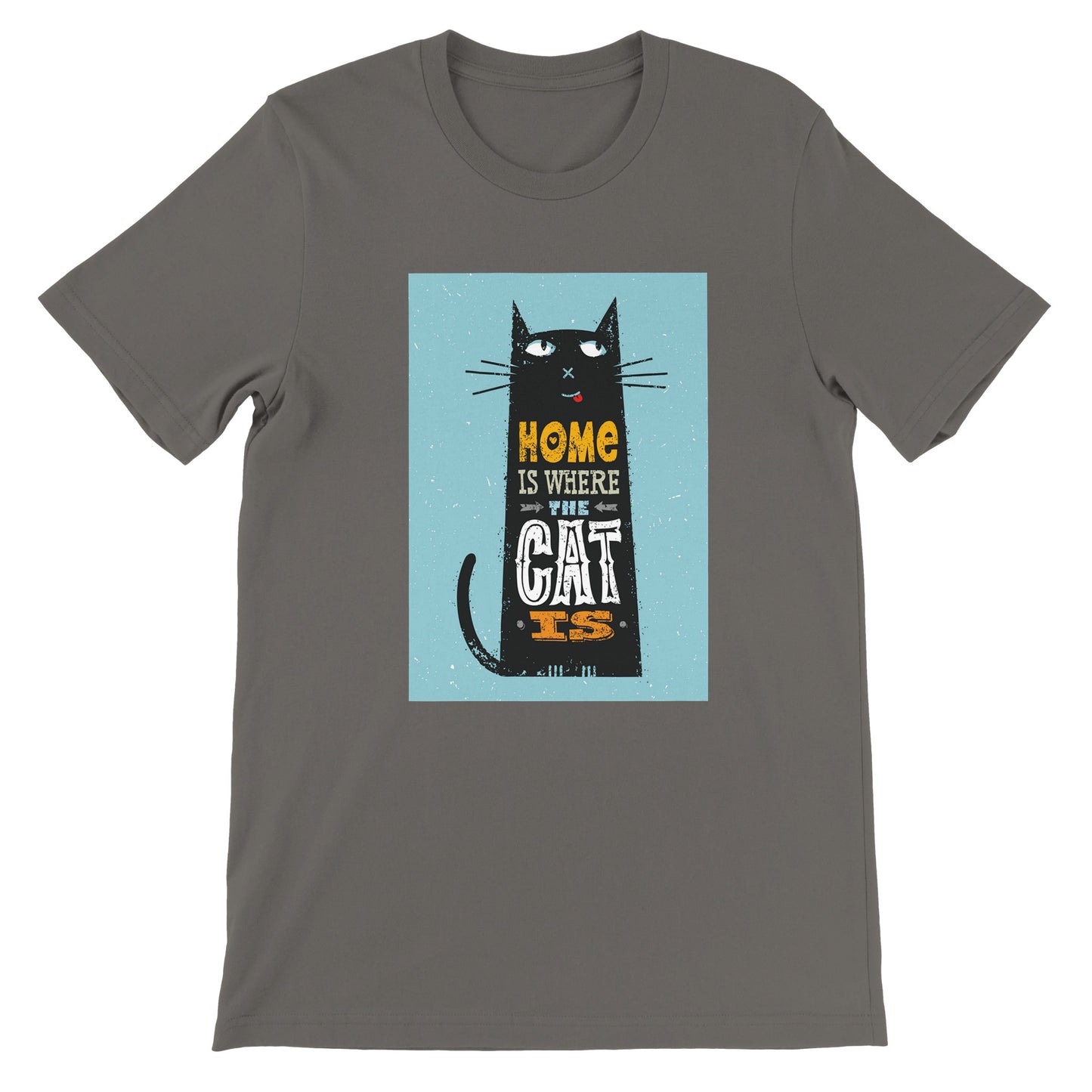 Budget Unisex Crewneck T-shirt/Home-Is-Where-The-Cat-Is