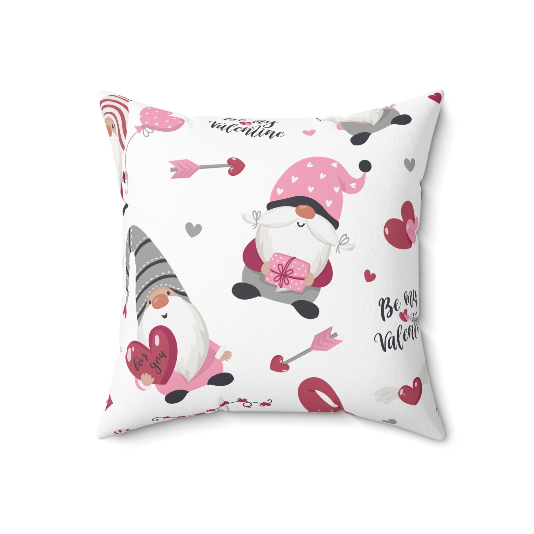 Valentine Gnomes/Spun Polyester Square Pillow - Enet Images