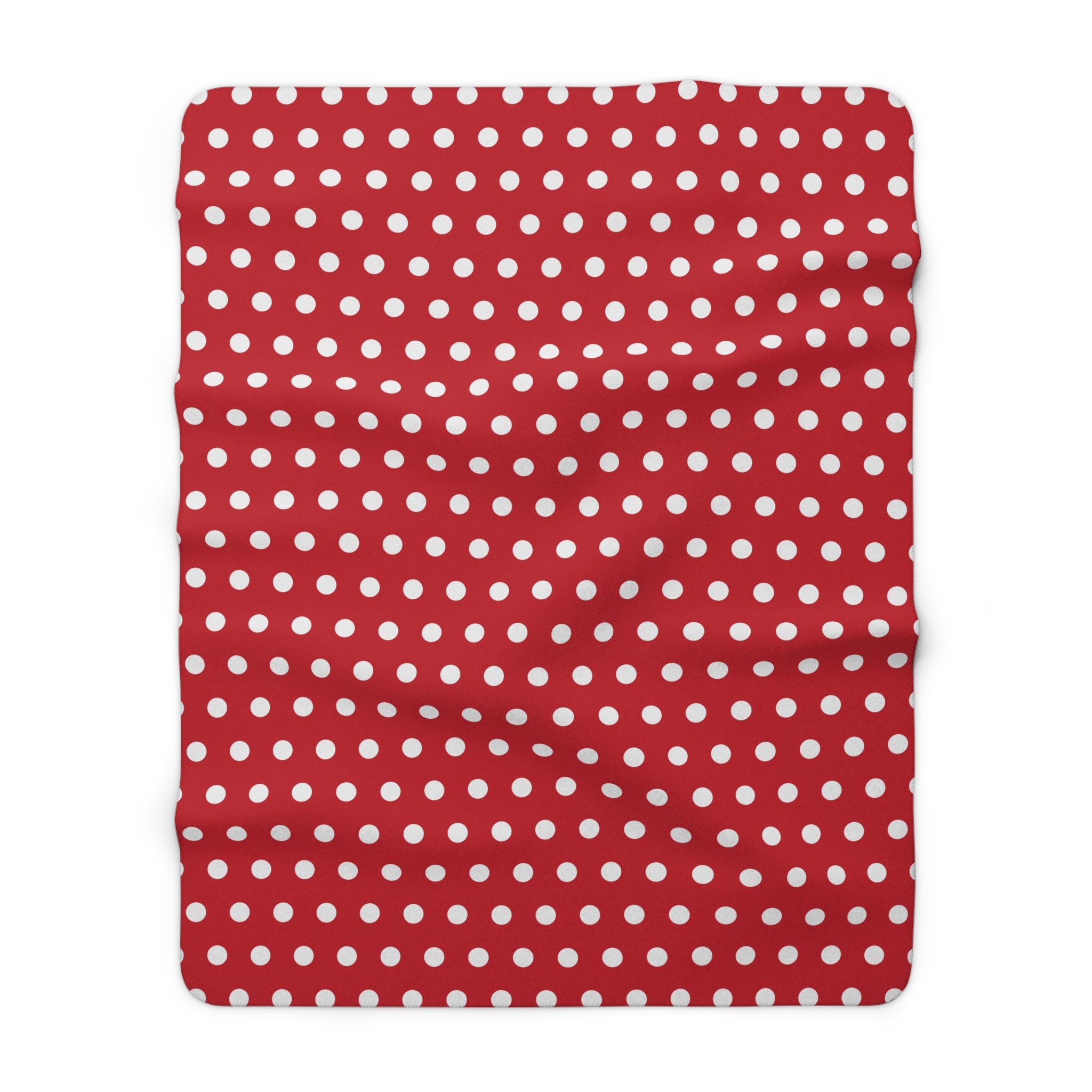 Red Dots Polka/Sherpa Fleece Blanket - Enet Images