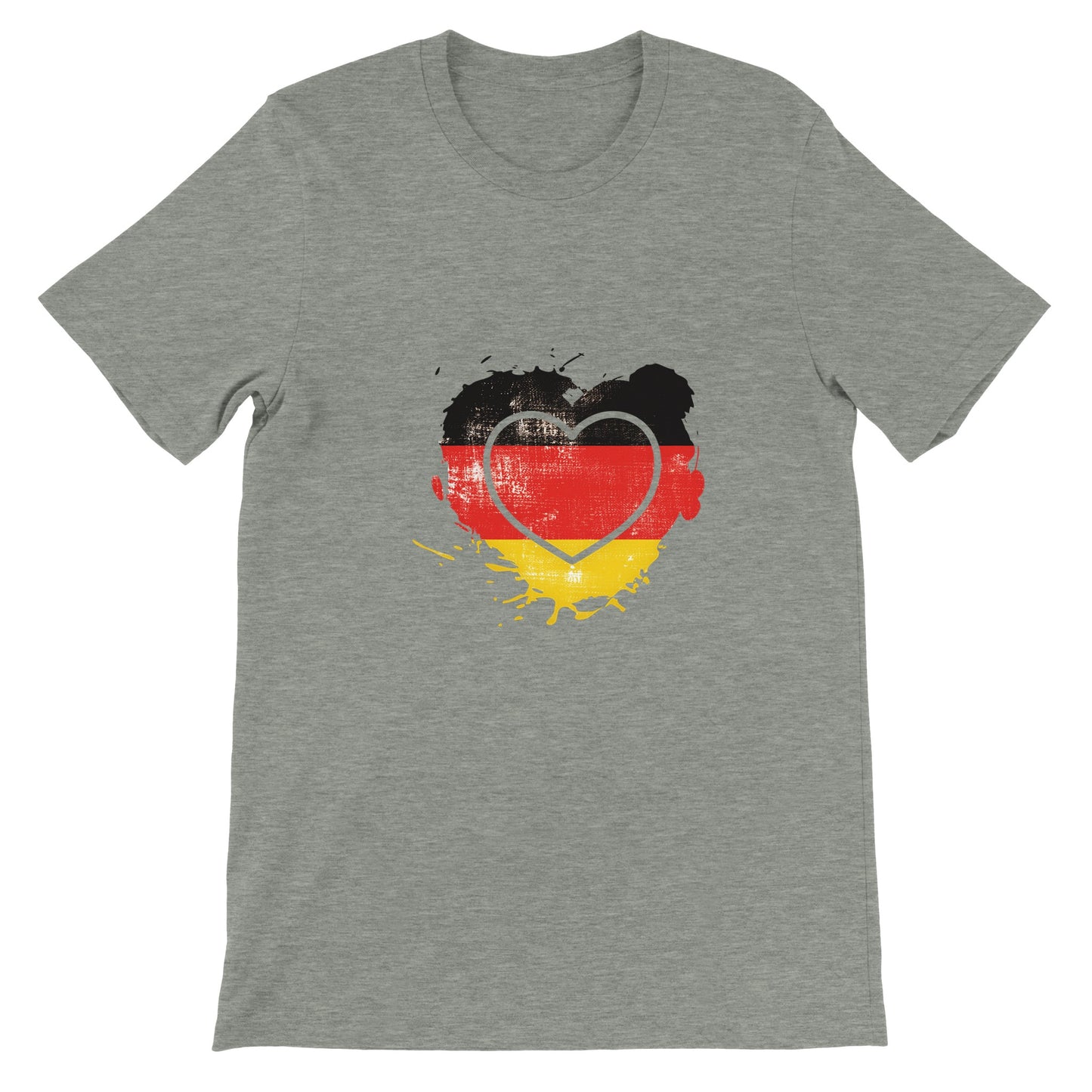 Budget Unisex Crewneck T-shirt/Heart-Vintage-Flag-Germany