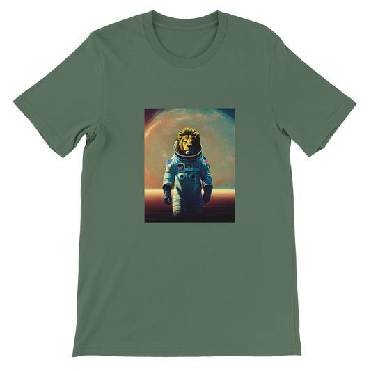 Budget Unisex Crewneck T-shirt/Lion-Astronaut