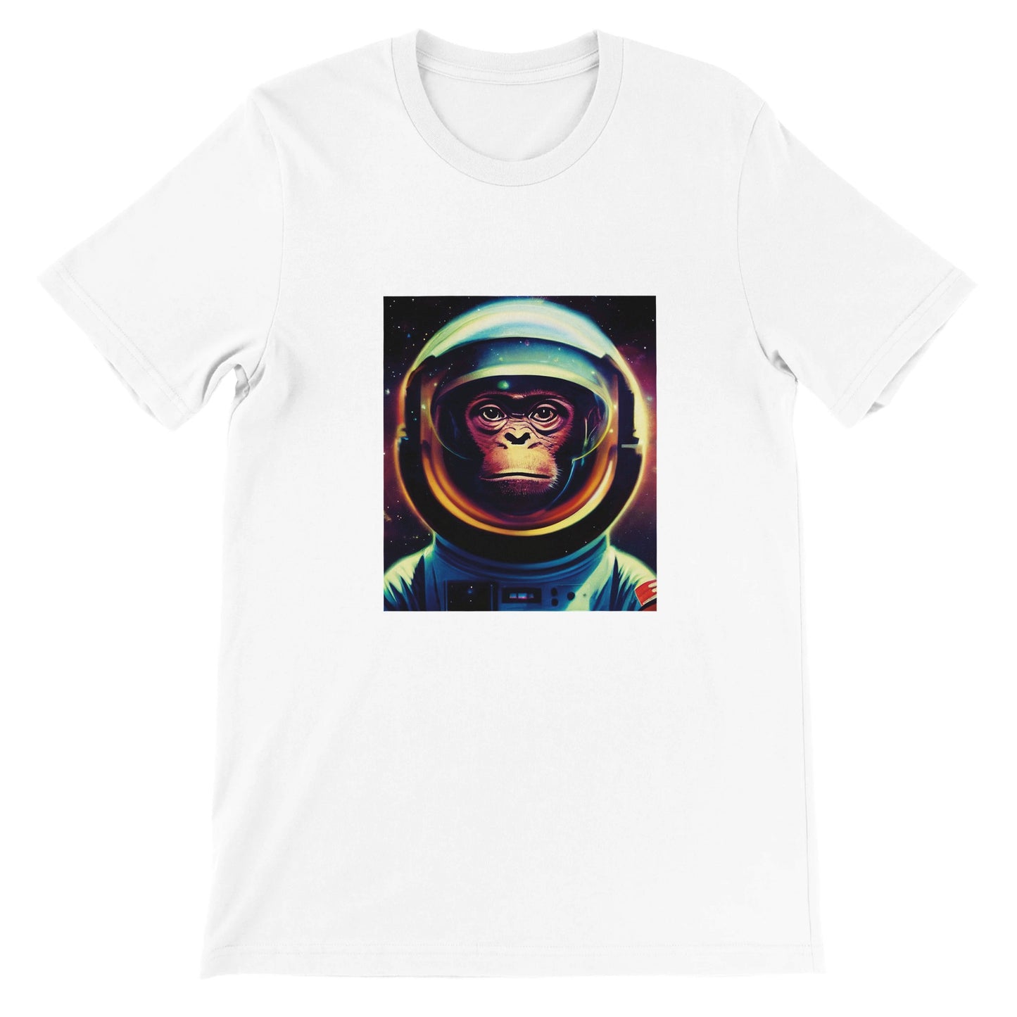 Budget Unisex Crewneck T-shirt/Monkey-Astronaut