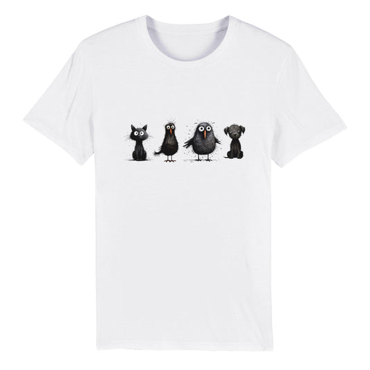 100% Organic Unisex T-shirt/Black-Funny-Animals