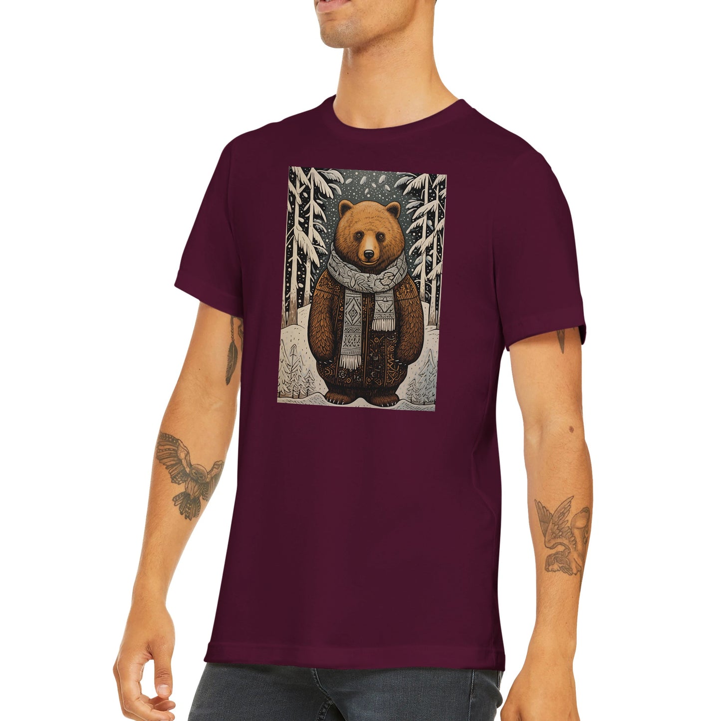 Budget Unisex Crewneck T-shirt/Bear-Winter