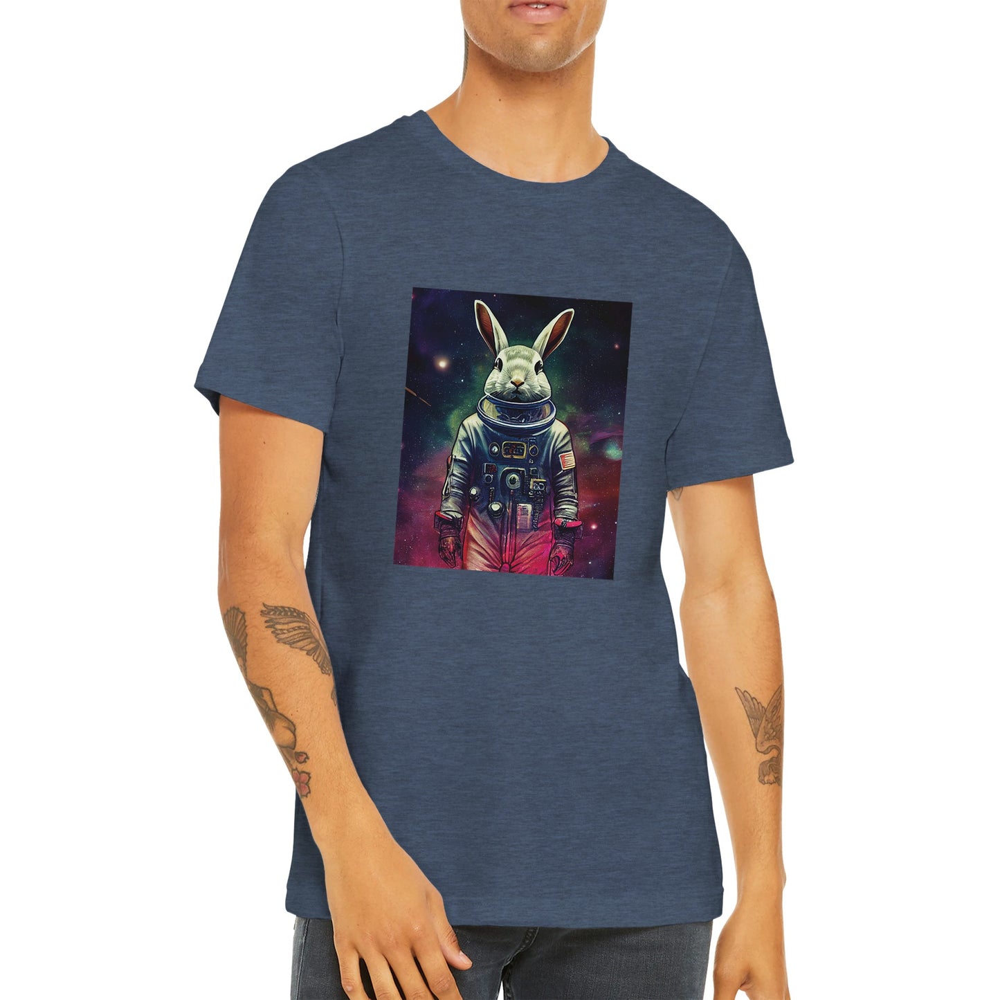 Budget Unisex Crewneck T-shirt/Rabbit-Astronaut