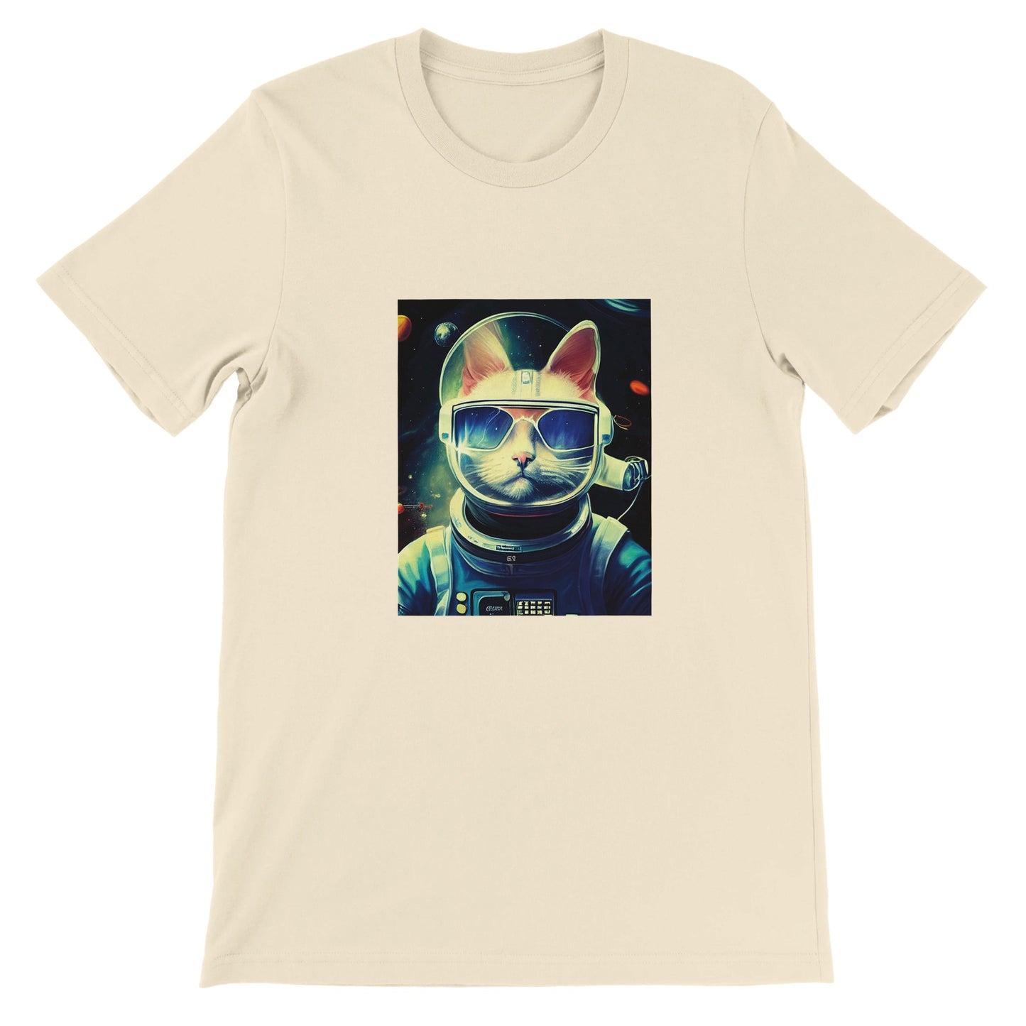 Budget Unisex Crewneck T-shirt/Cat-Astronaut