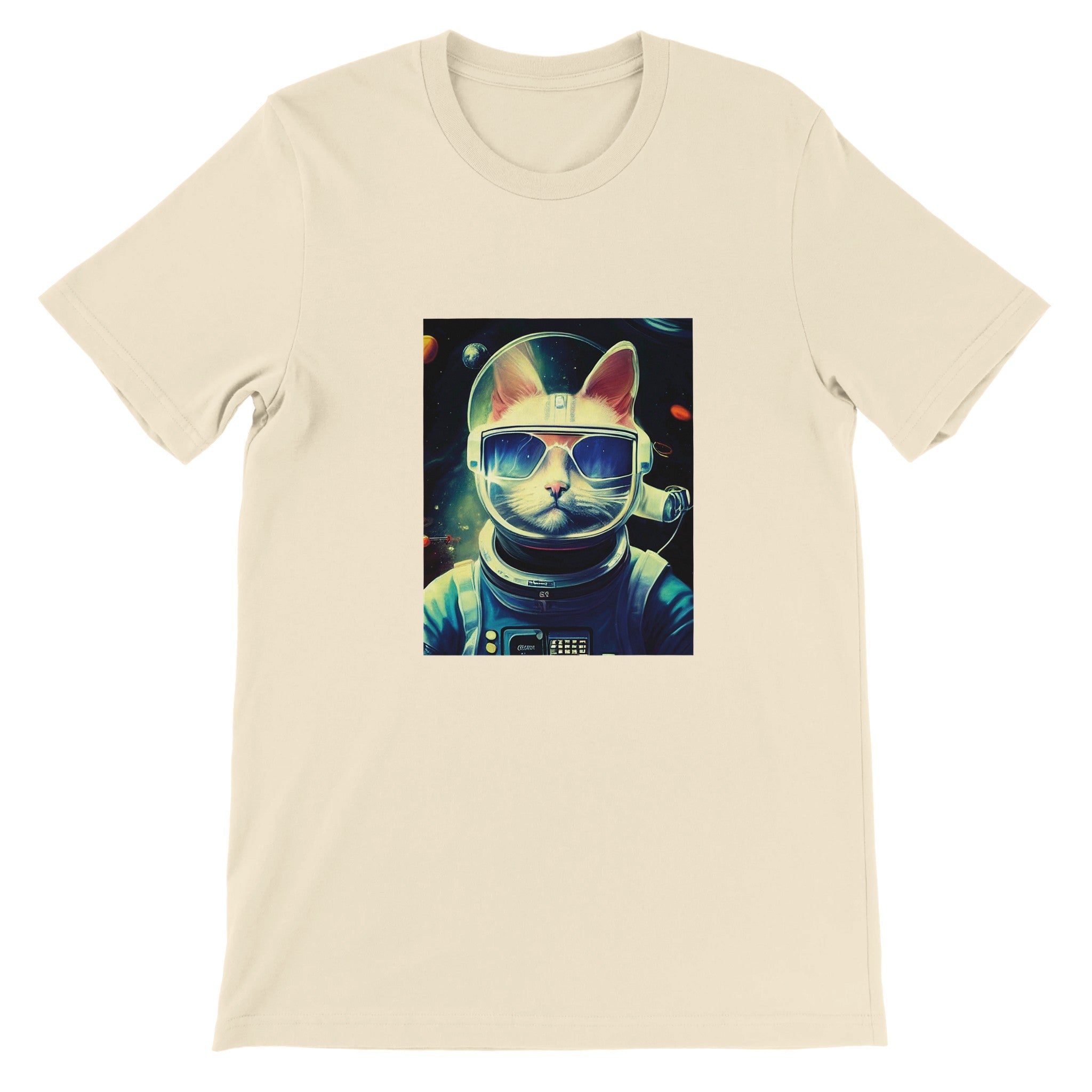 Budget Unisex Crewneck T-shirt/Cat-Astronaut - Enet Images