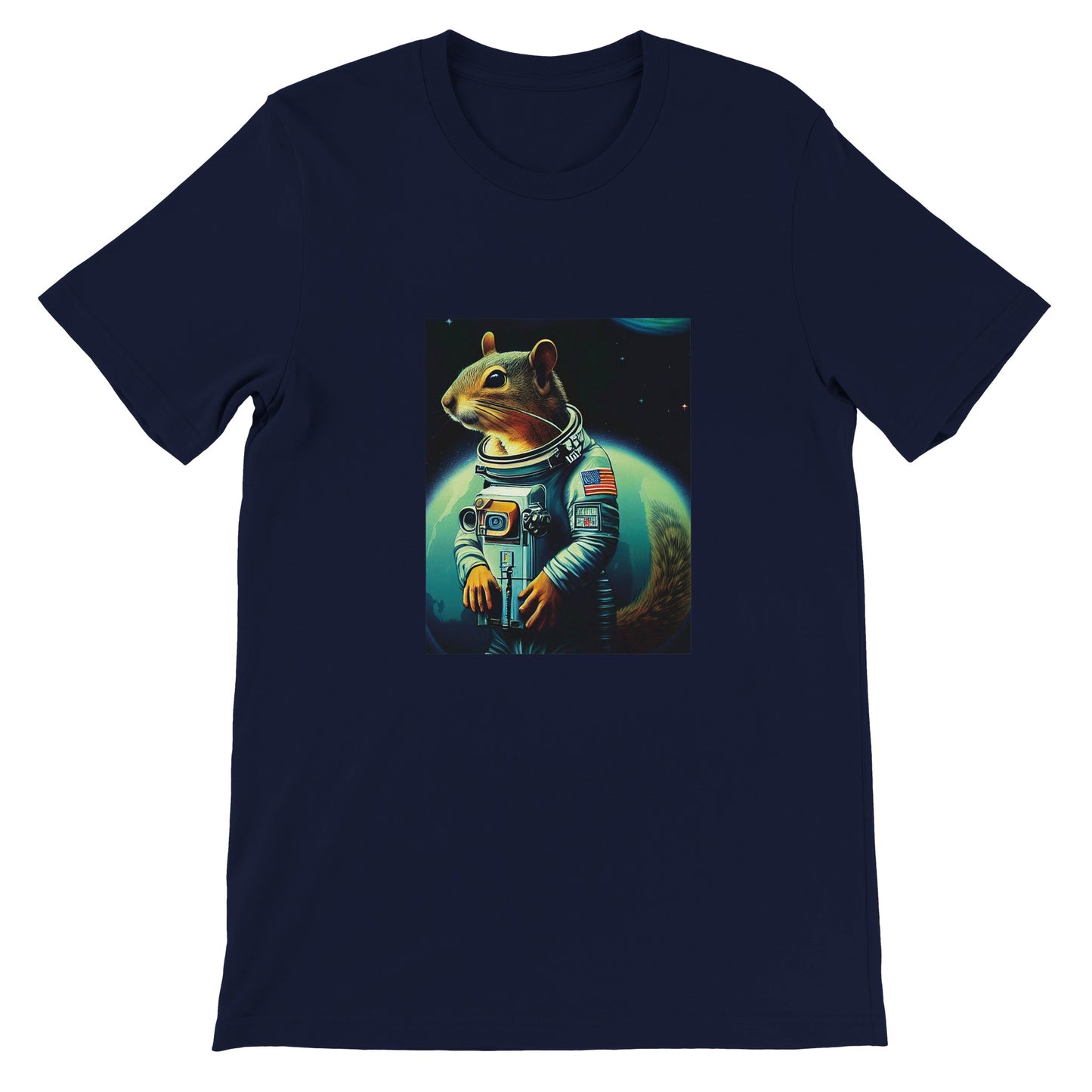 Budget Unisex Crewneck T-shirt/Squirrel-Astronaut