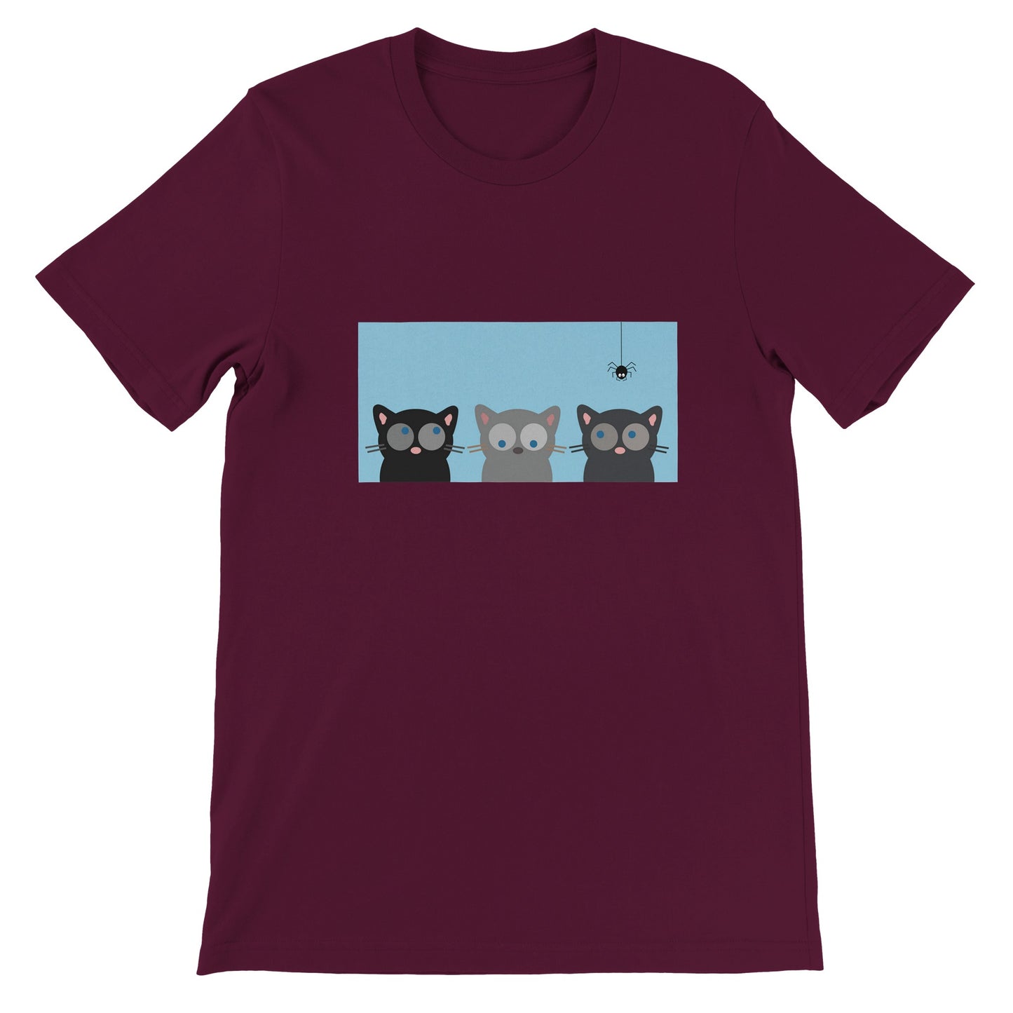 Budget Unisex Crewneck T-shirt/Three-Cats-Spider