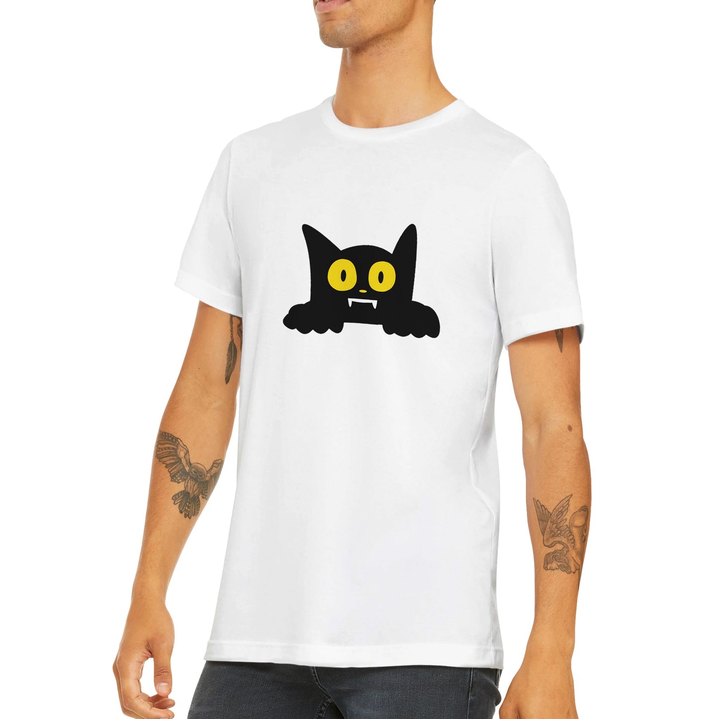 Budget Unisex Crewneck T-shirt/Cat-Halloween