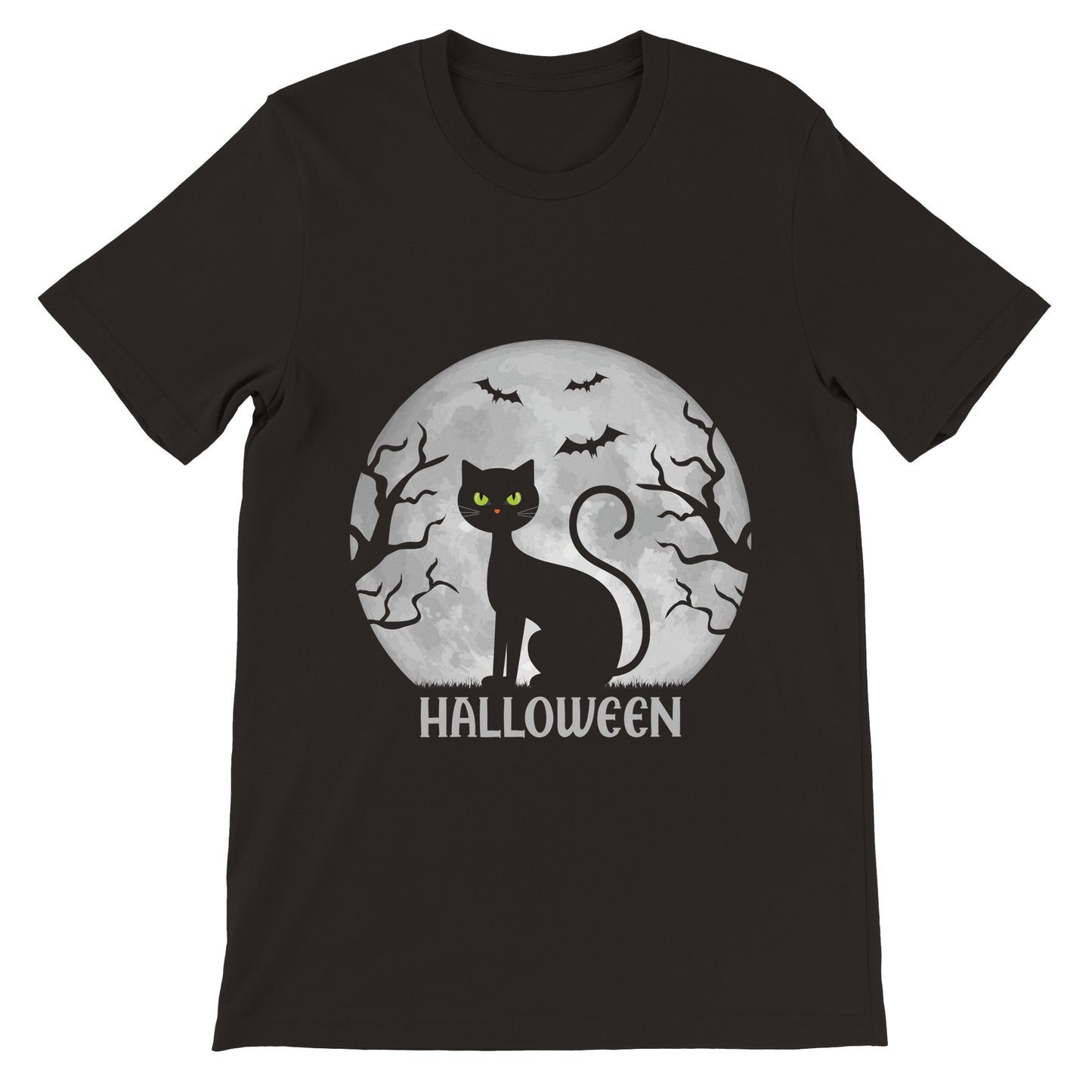 Budget Unisex Crewneck T-shirt/Halloween-Spooky-Cat