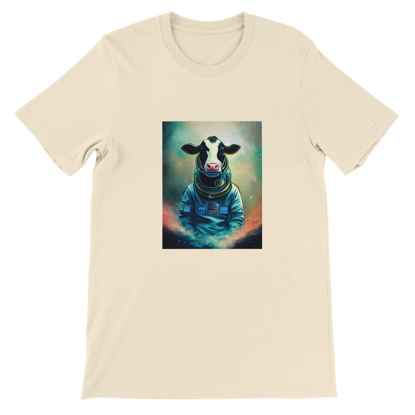 Budget Unisex Crewneck T-shirt/Cow-Astronaut