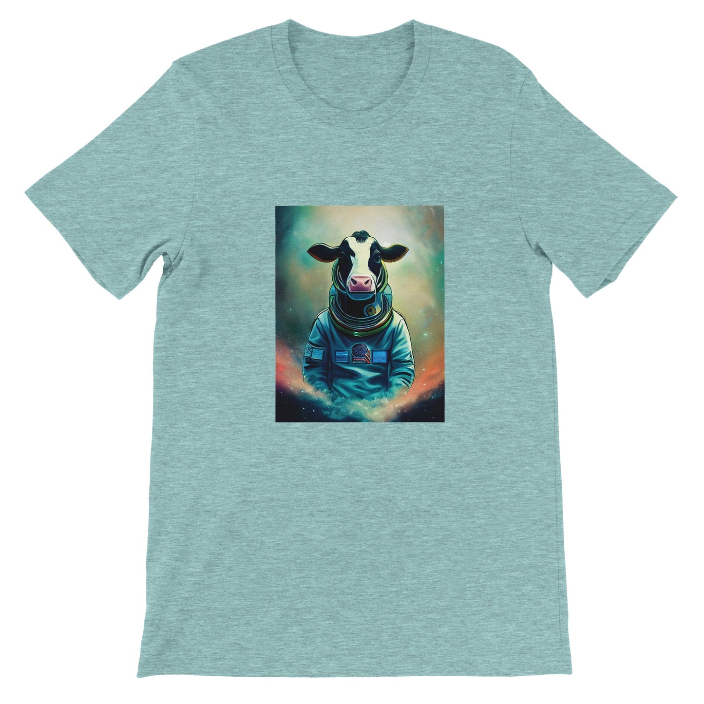 Budget Unisex Crewneck T-shirt/Cow-Astronaut