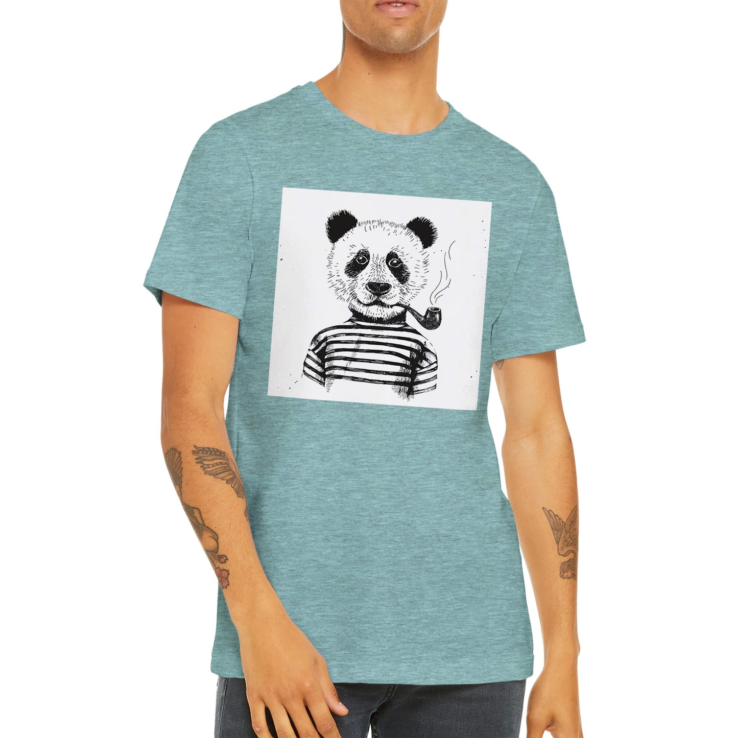 Budget Unisex Crewneck T-shirt/Panda-Pipe