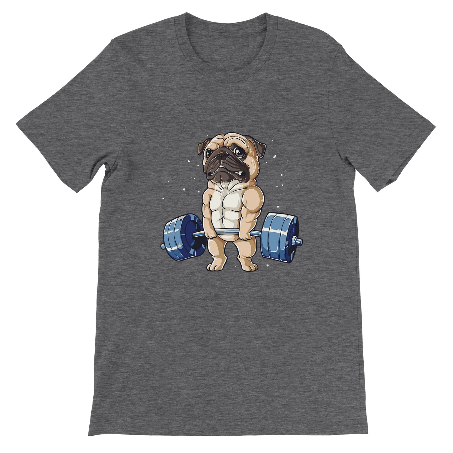 Budget Unisex Crewneck T-shirt/Pug-Weightlifting