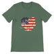 budget Unisex Crewneck T-shirt/American-Vintage-Flag-Heart - Enet Images