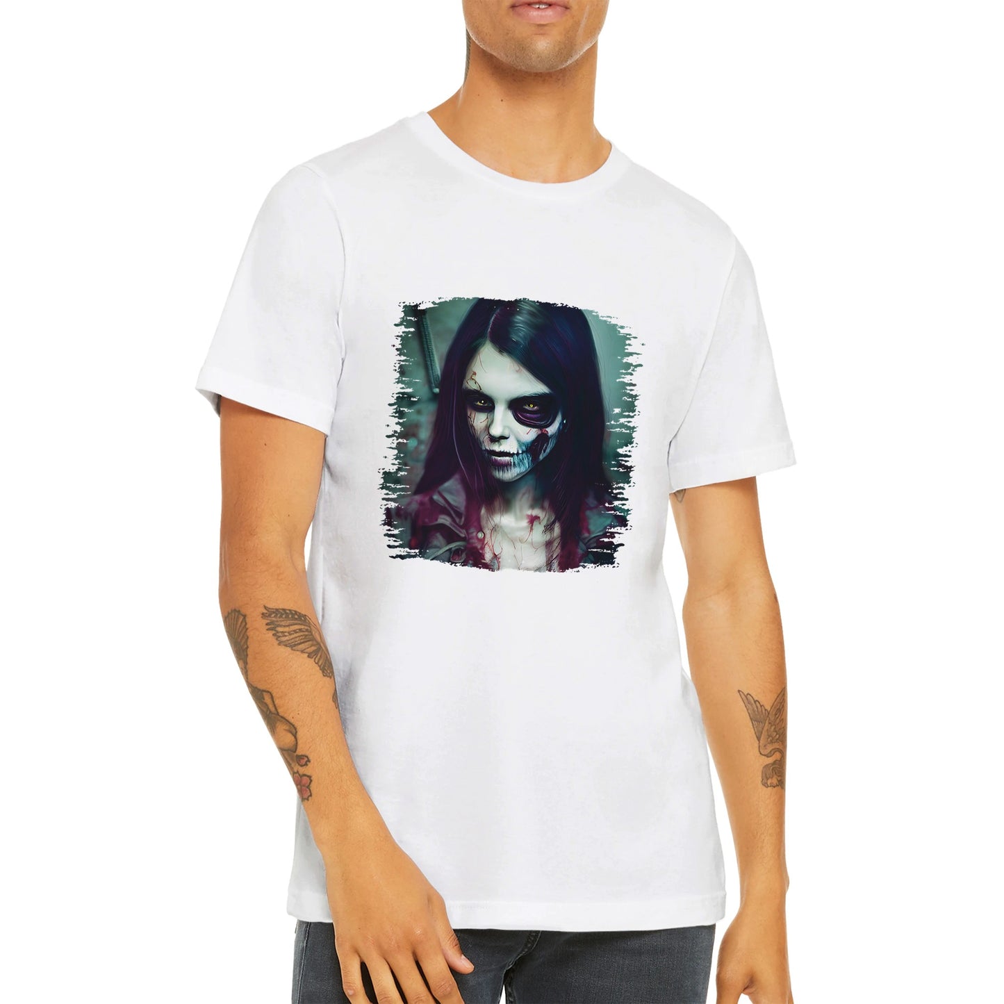 Budget Unisex Crewneck T-shirt/Zombie-Lady