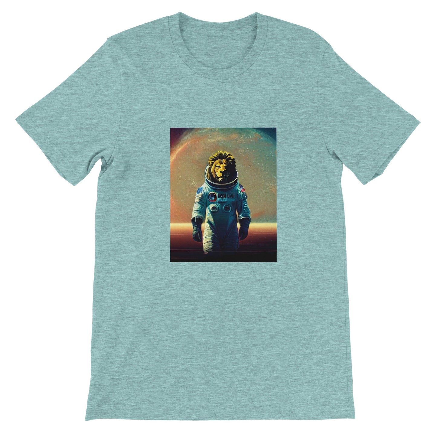 Budget Unisex Crewneck T-shirt/Lion-Astronaut