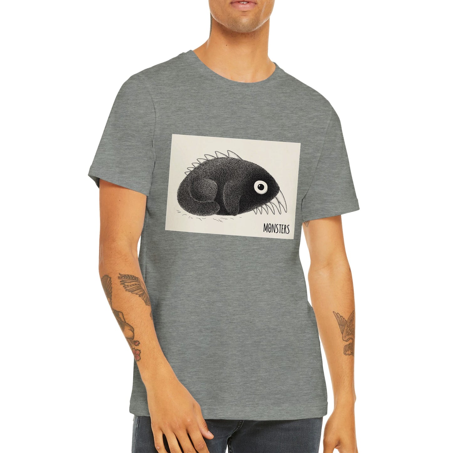 Budget Unisex Crewneck T-shirt/Monster-Fish