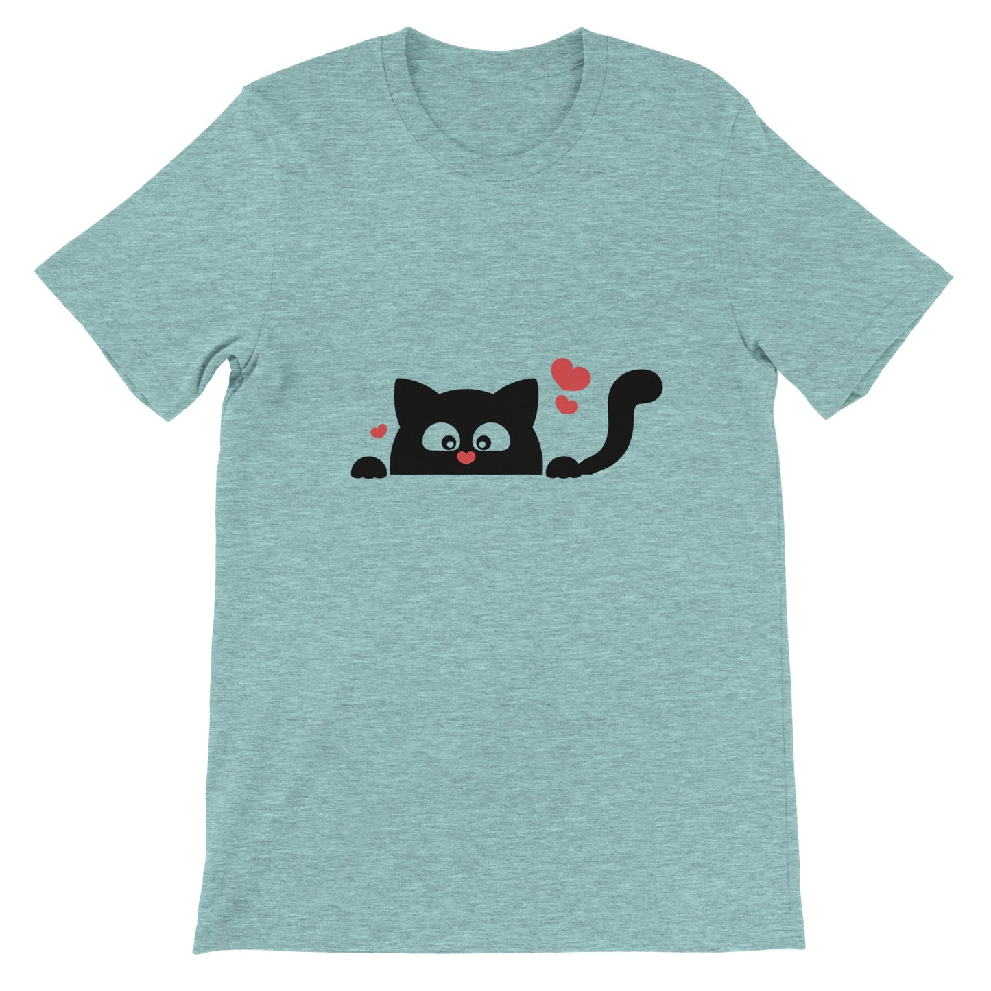 Budget Unisex Crewneck T-shirt/Black-Cat-Love