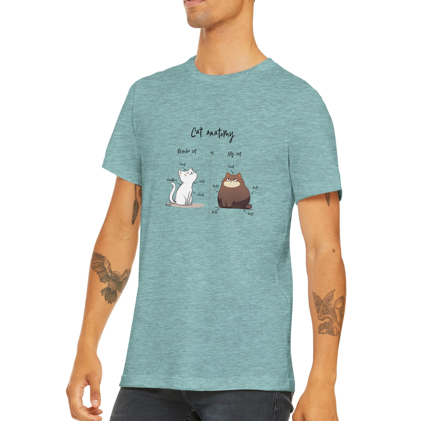 Budget Unisex Crewneck T-Shirt/Katzenanatomie