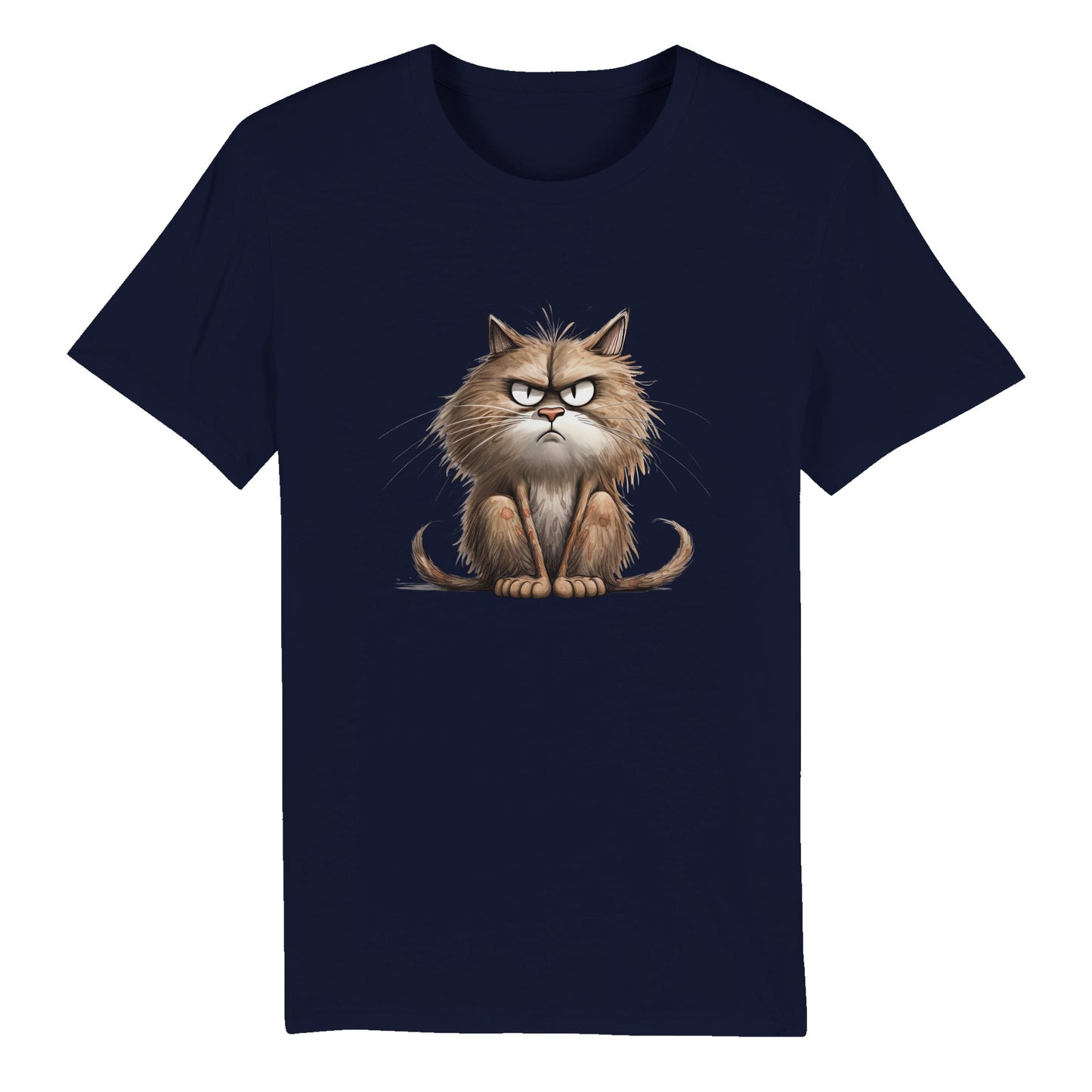 100% Organic Unisex T-shirt/Cat-Angry-Face