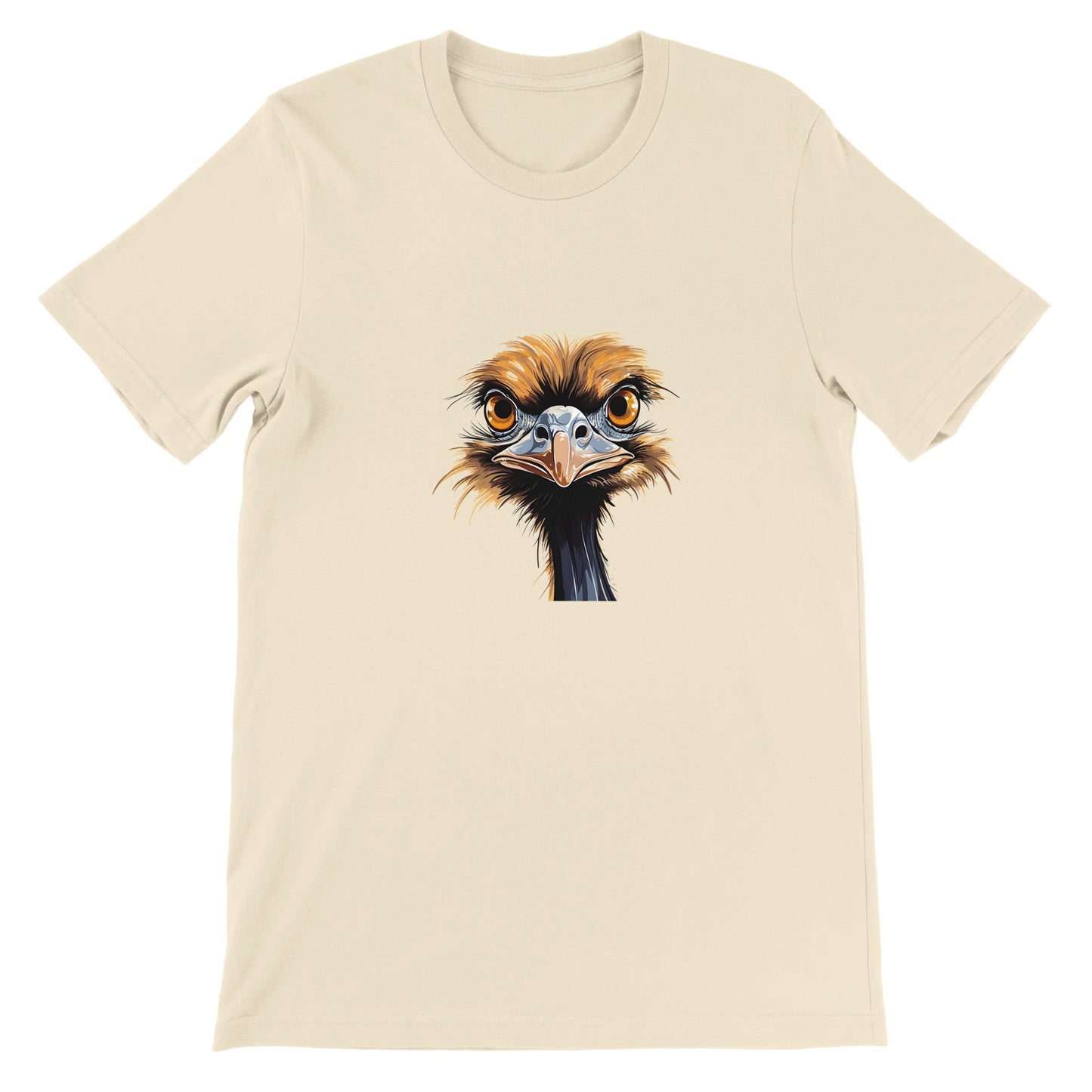 Budget Unisex Crewneck T-shirt/Ostrich-Angry-Face