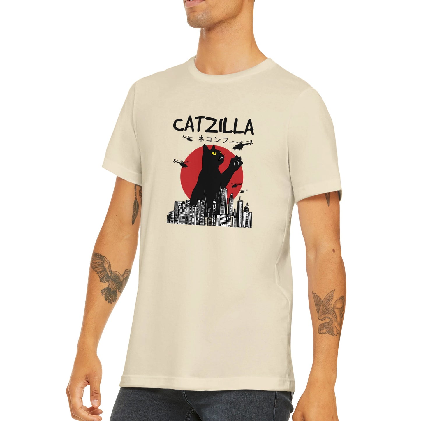 Budget Unisex Crewneck T-shirt/Catzilla