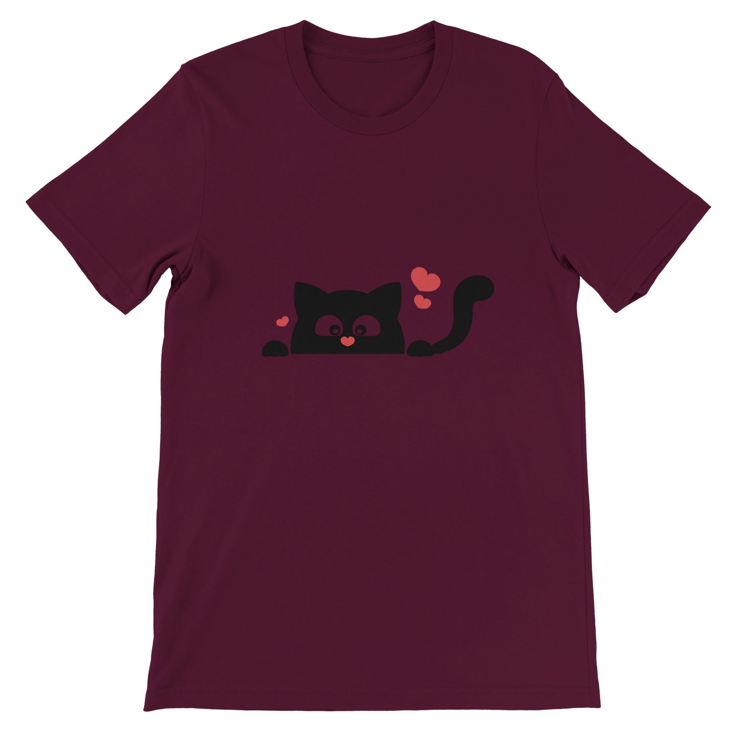 Budget Unisex Crewneck T-shirt/Black-Cat-Love