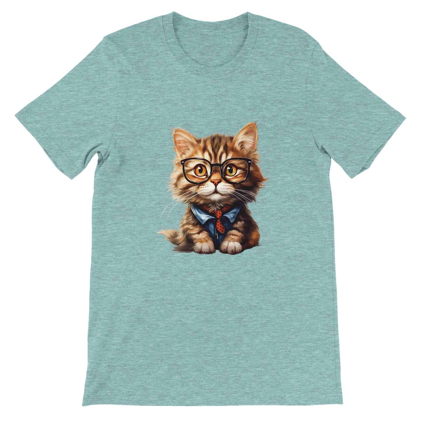 Budget Unisex Crewneck T-shirt/Cat-Glasses