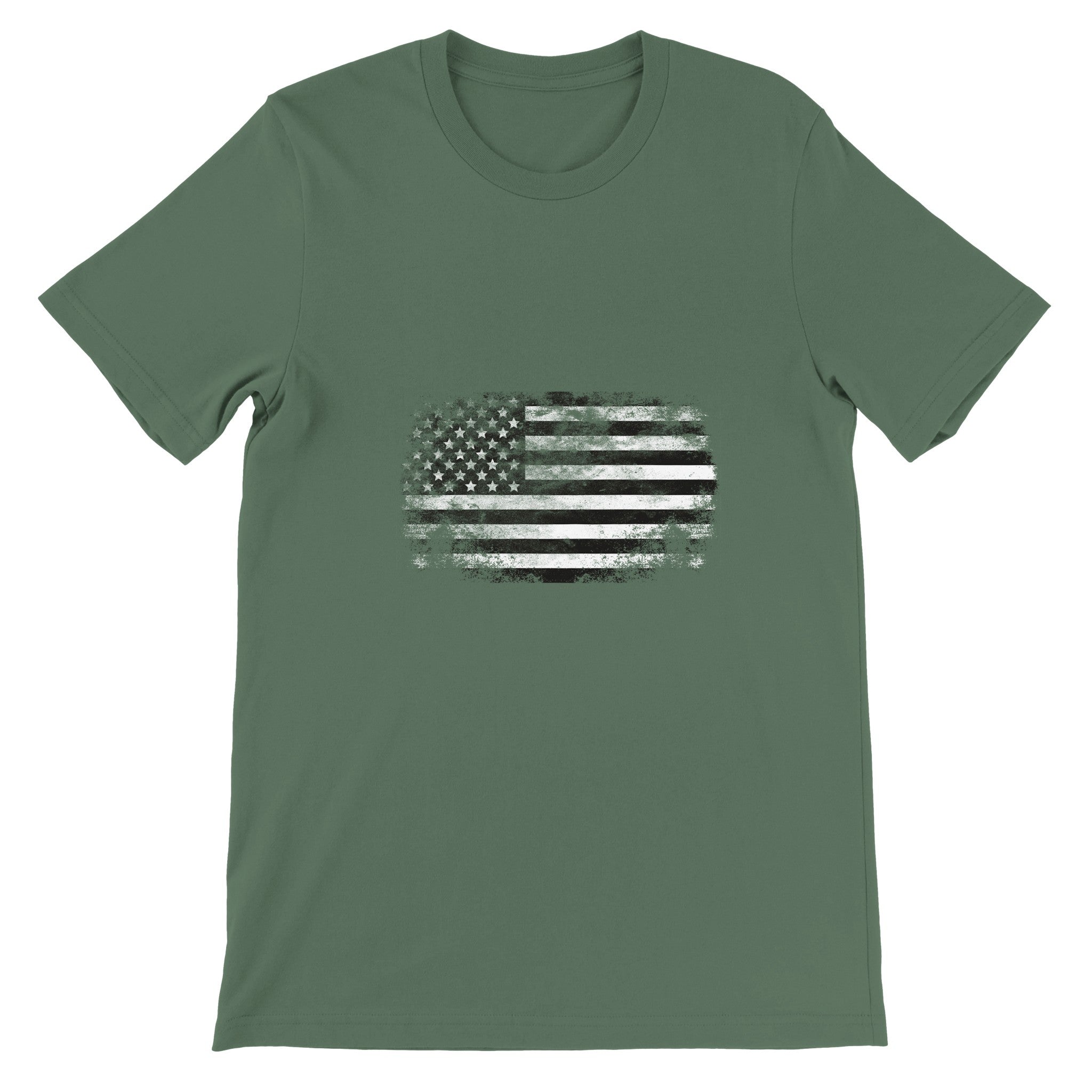 Budget Unisex Crewneck T-shirt/Vintage-American-Flag - Enet Images