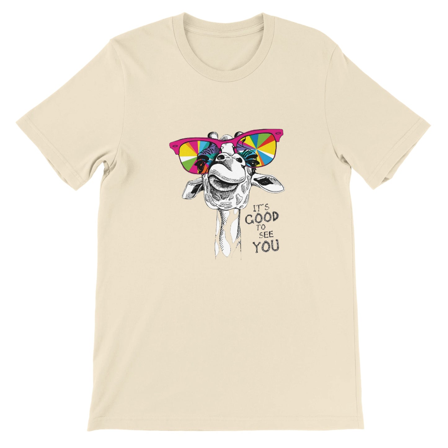 Budget Unisex Crewneck T-shirt/Giraffe-Sunglasses