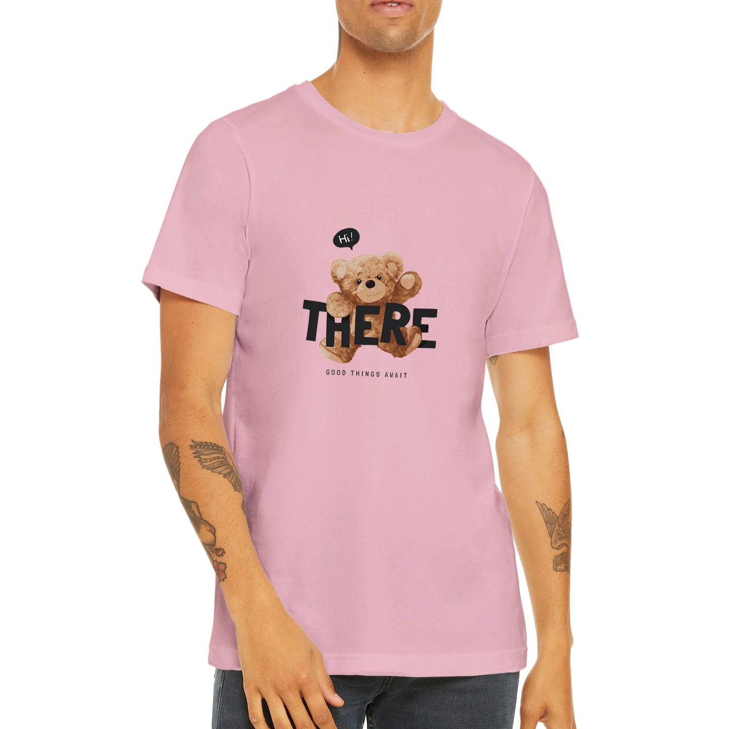 Budget Unisex Crewneck T-shirt/Teddy-Bear-Good-Things-Await