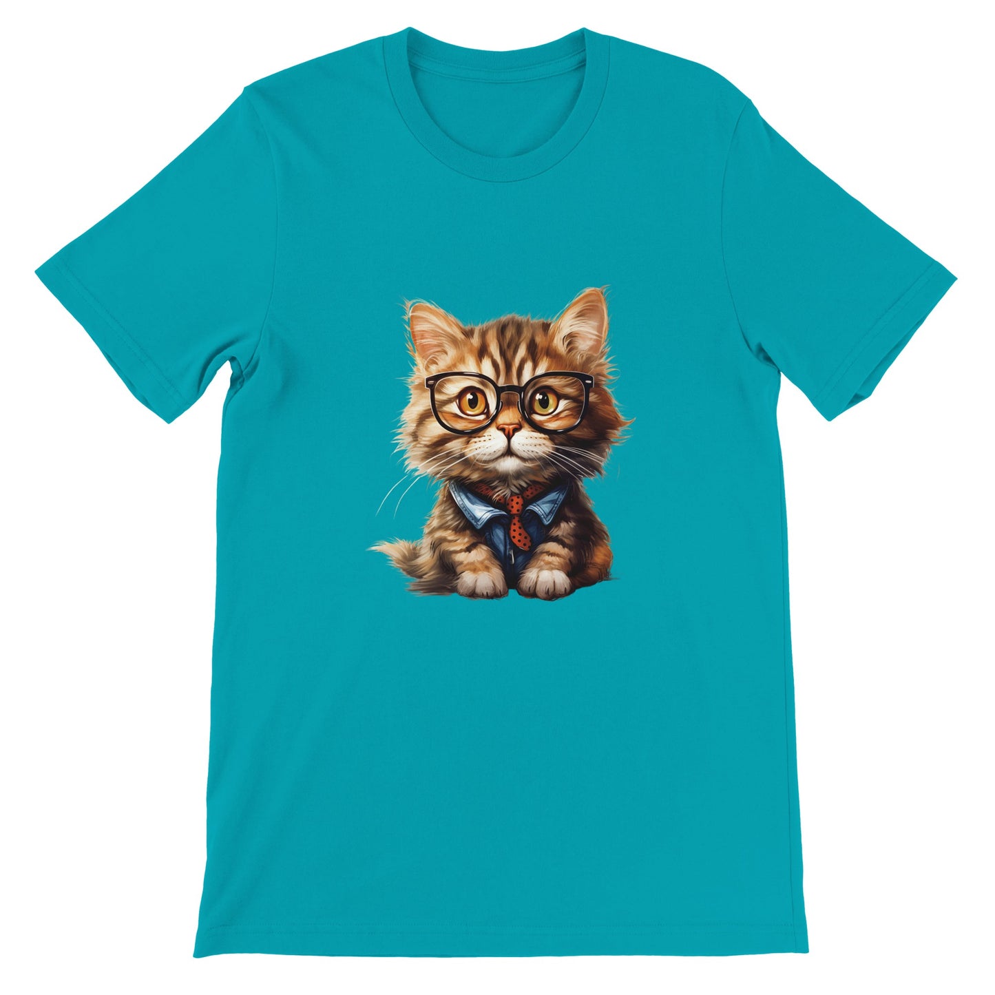 Budget Unisex Crewneck T-shirt/Cat-Glasses