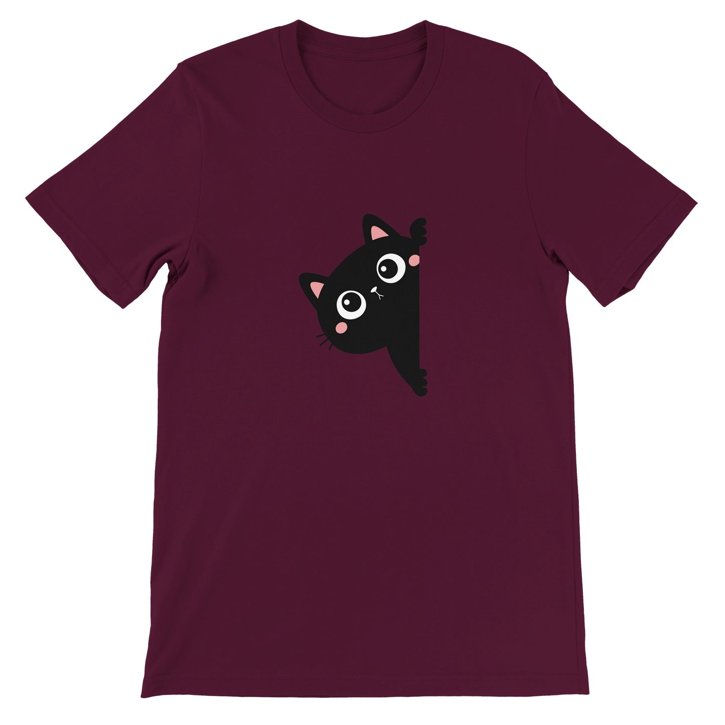 Budget Unisex Crewneck T-shirt/Black-Cat-Hiding