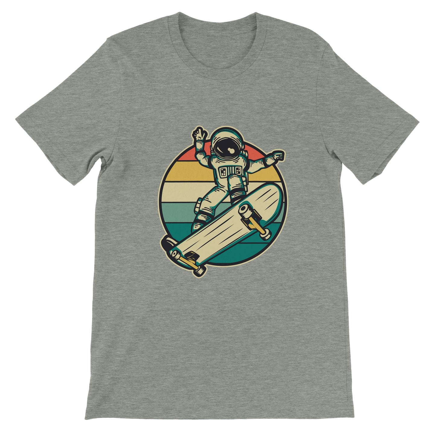 Budget Unisex Crewneck T-shirt/Astronaut-Skating-Retro