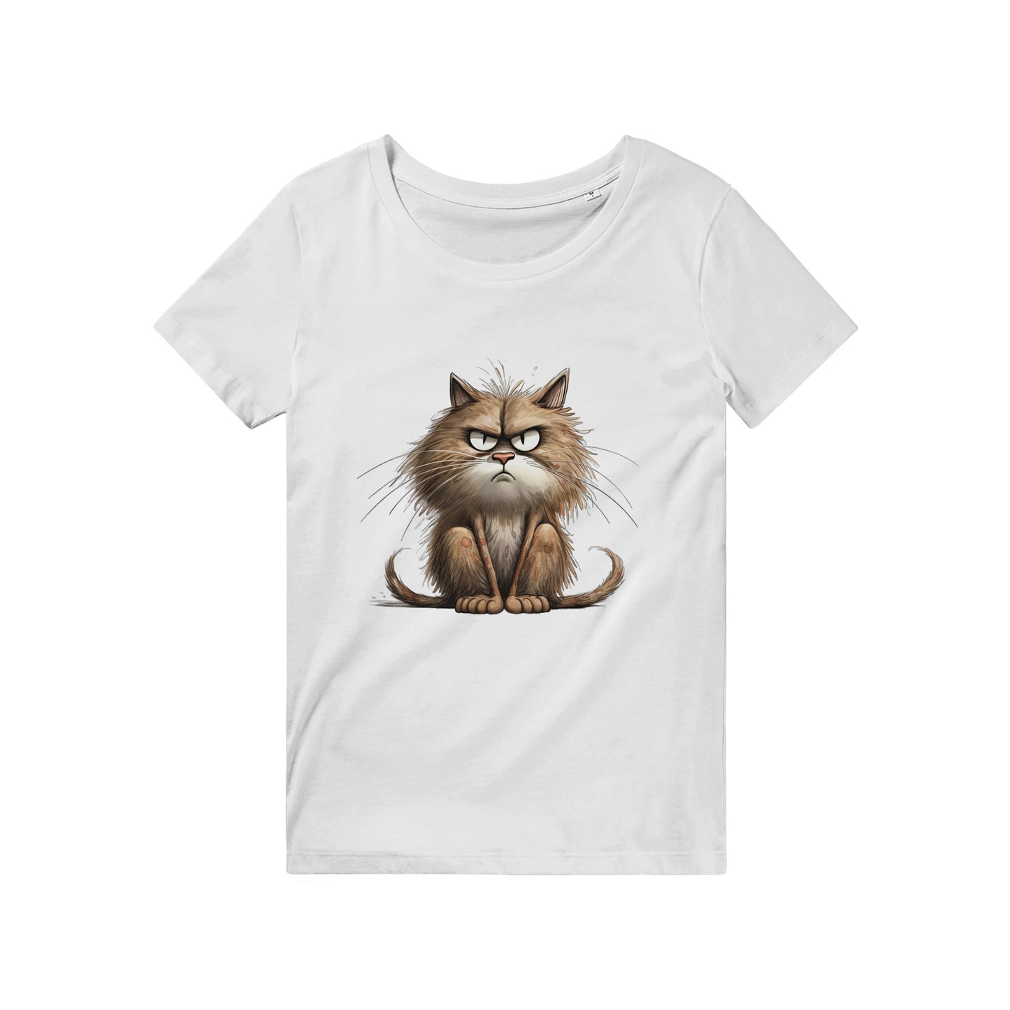 100% Organic Unisex T-shirt/Cat-Angry-Face