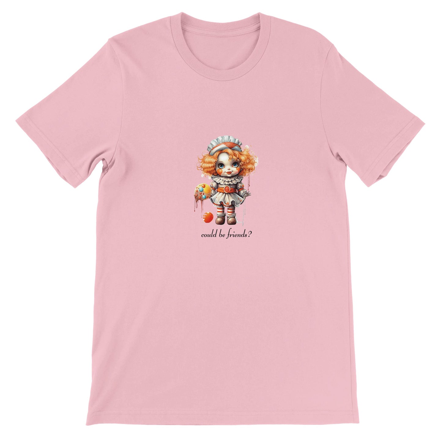 Budget Unisex Crewneck T-shirt/Spooky-Doll-Halloween