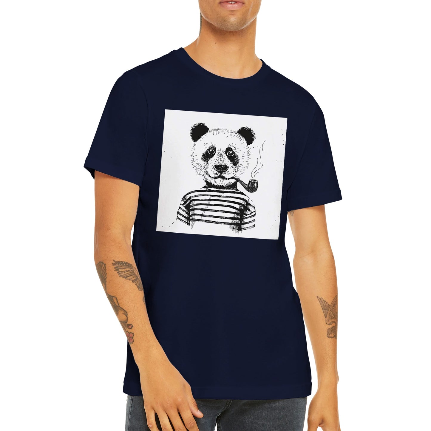 Budget Unisex Crewneck T-shirt/Panda-Pipe