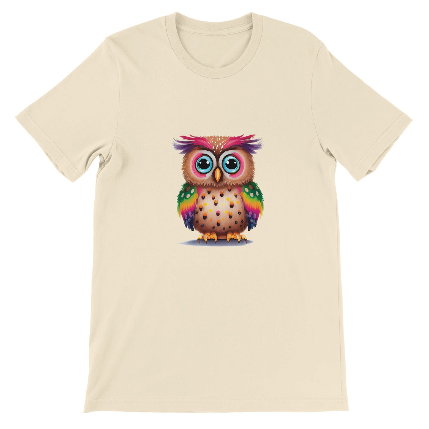 Budget Unisex Crewneck T-shirt/Colorful-Funny-Owl