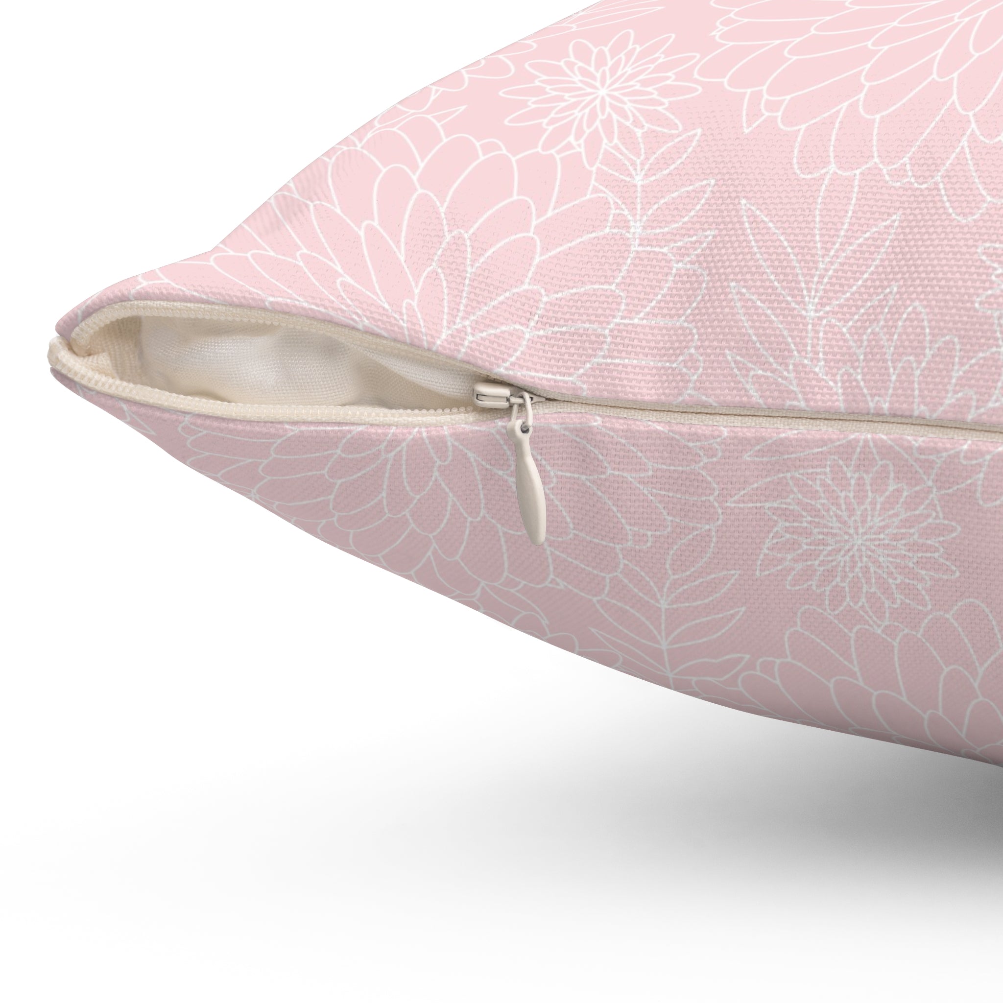 Valentine Pink Flower/Spun Polyester Square Pillow - Enet Images
