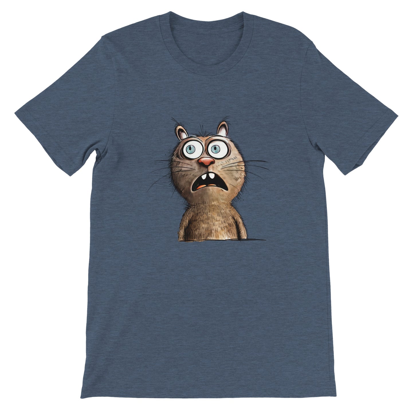 Budget Unisex Crewneck T-shirt/Funny-Cat-Face